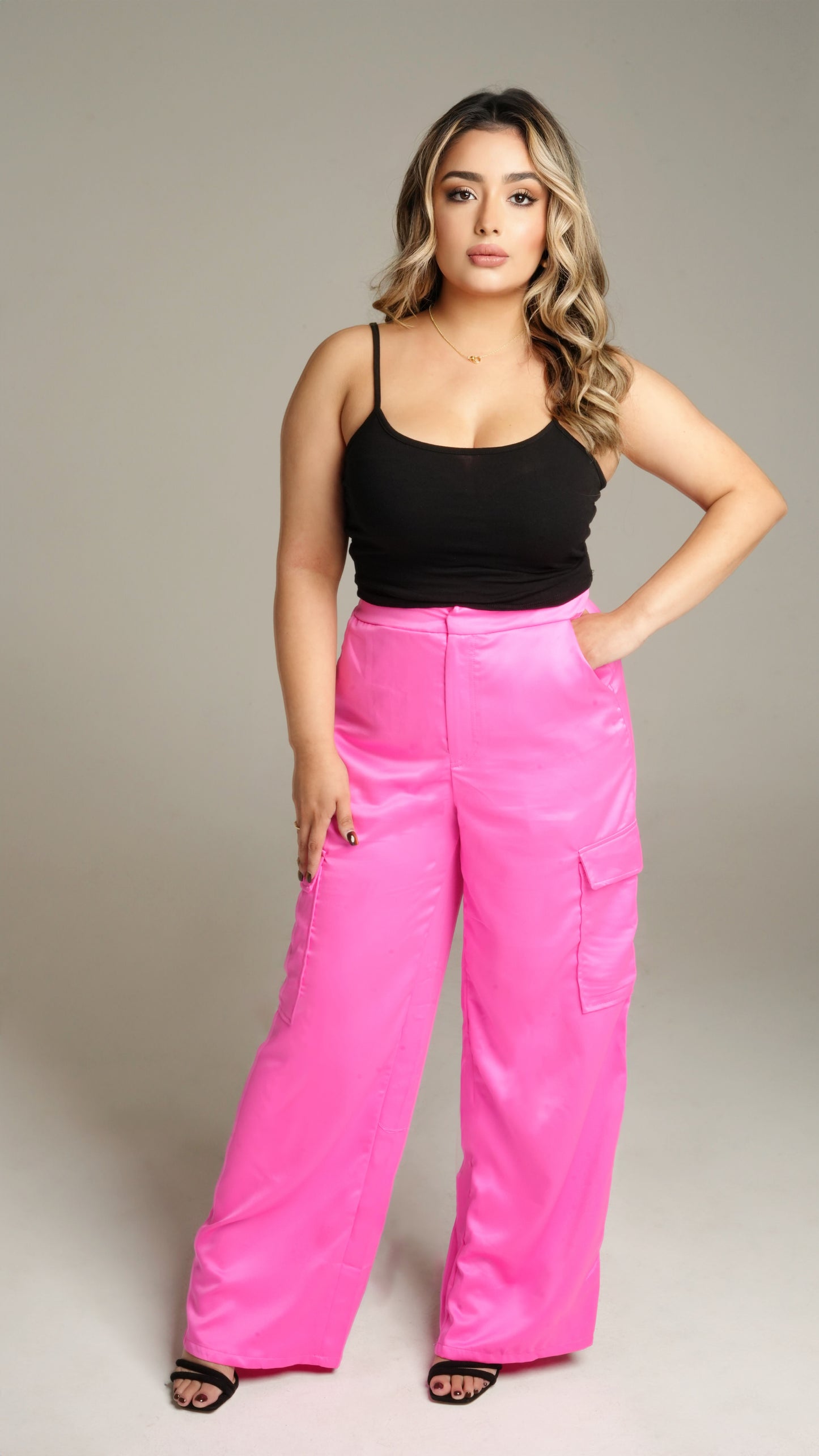 Flamingo Satin Pants