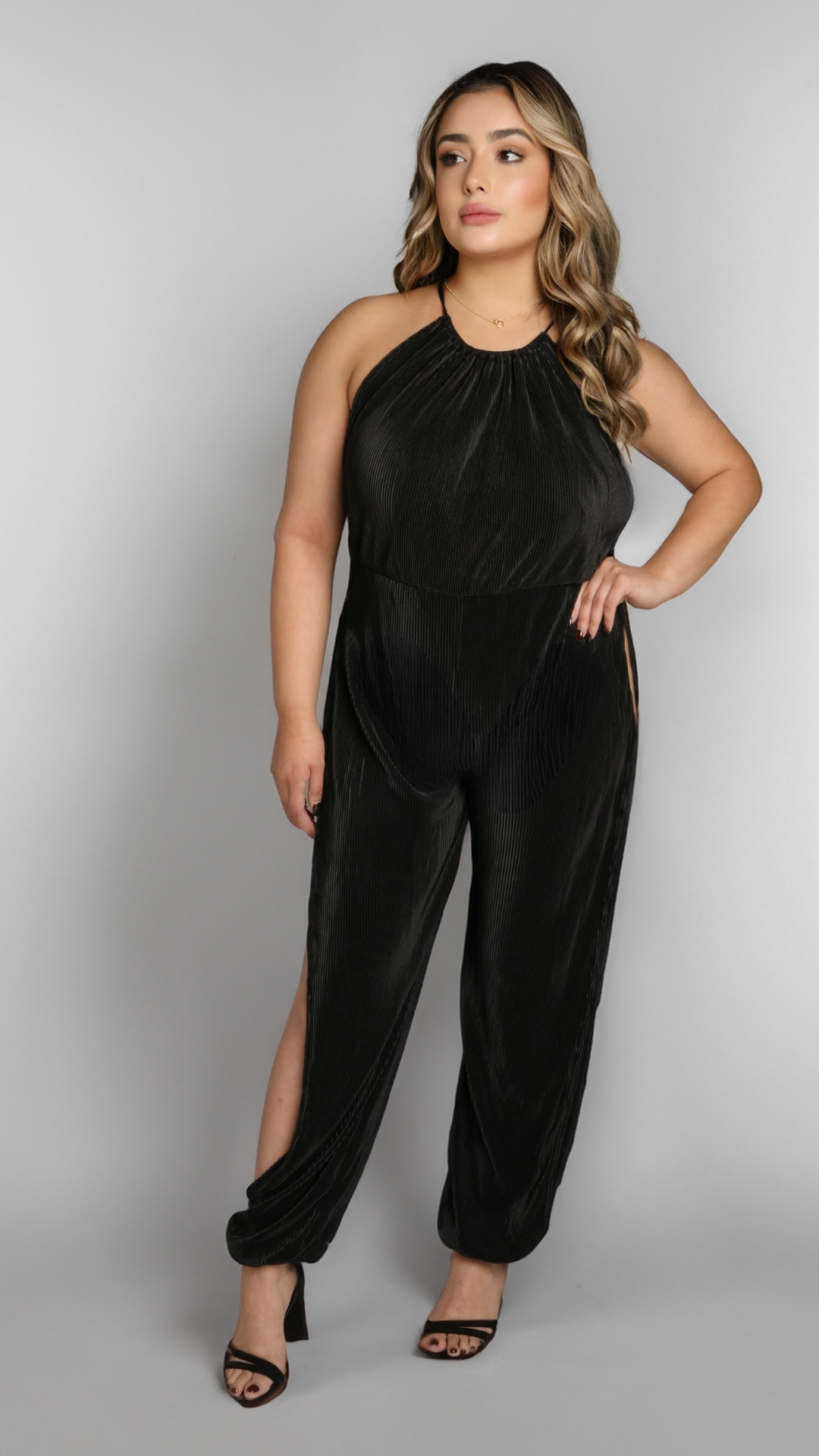 Luxe Lattice Halter Jumpsuit